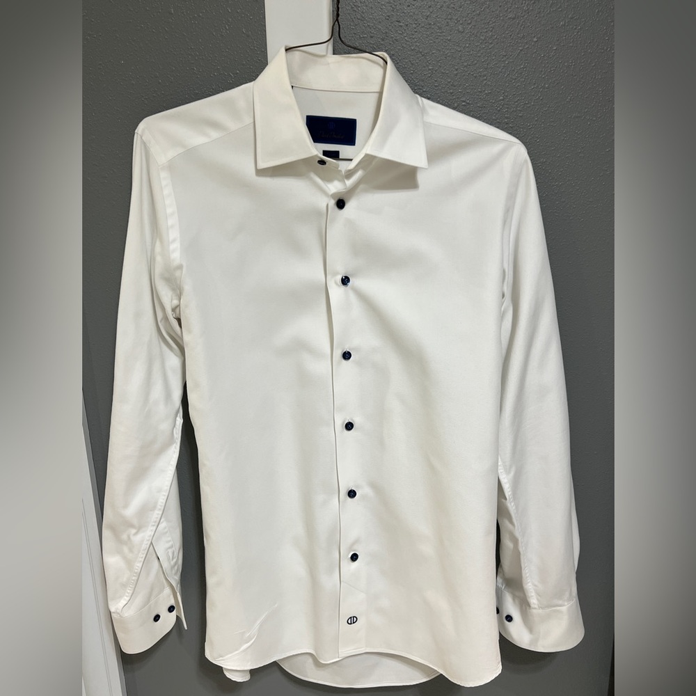 David Donahue White Dress Shirt - Trim Fit - 15.5 Neck - 34/35